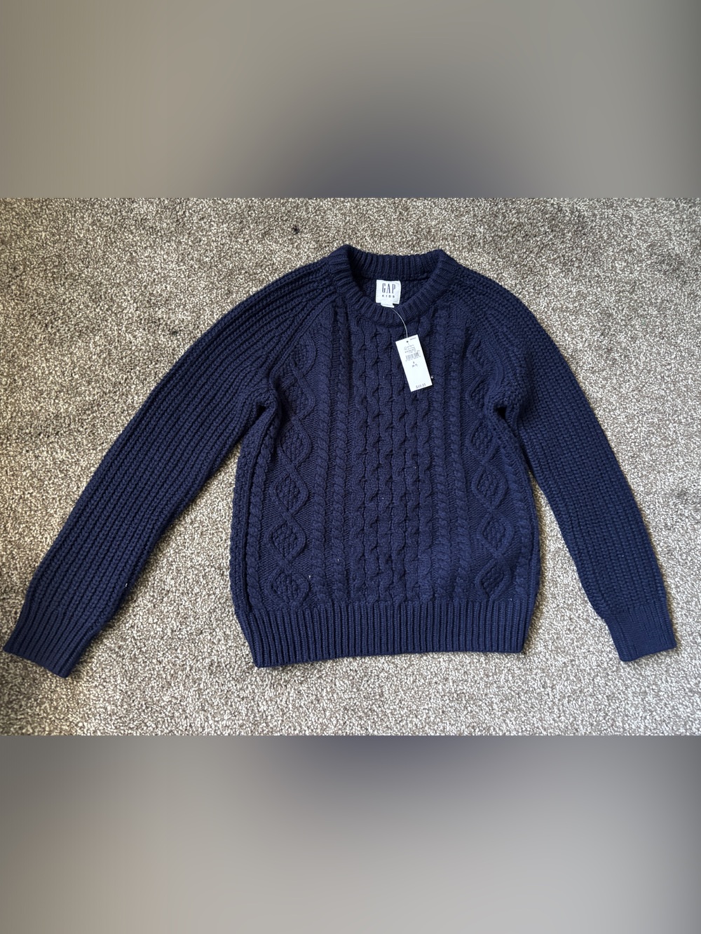 GAP Navy Cable Crewneck Sweater